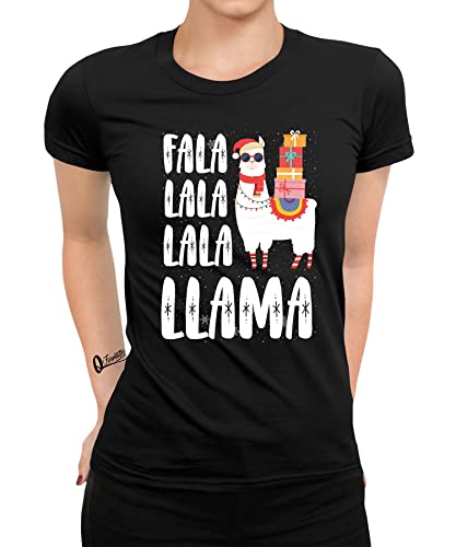 Quattro Formatee Fala Lala Llama - Weihnachten Lama Alpaka X-Mas Weihnachtsoutfit Familien Set Weihnachtsshirt Frauen Damen T-Shirt von Quattro Formatee