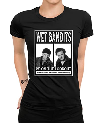 Quattro Formatee Harry & Marv Wet Bandits- Kevin Allein zu Haus Weihnachten Familien Set Weihnachtsshirt Frauen Damen T-Shirt von Quattro Formatee