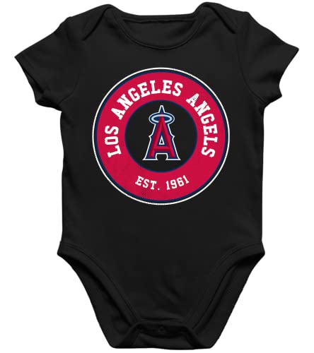 Quattro Formatee Los Angeles Angels - Baseball Sport MLB Mannschaft Team Kurzarm Baby Body Einzelteiler Strampler von Quattro Formatee