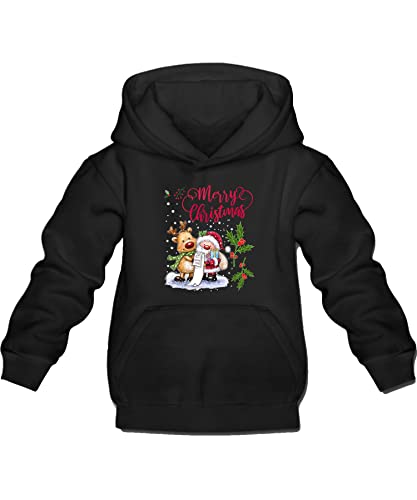 Quattro Formatee Merry Christmas Rentier Weihnachtsmann - Weihnachten X-Mas Weihnachtsoutfit Familien Set Weihnachtspullover Kinder Pullover Sweatshirt von Quattro Formatee