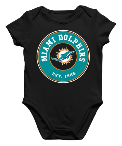 Quattro Formatee Miami Dolphins - American Football Super Bowl Playoffs NFL Fans Kurzarm Baby Body Einzelteiler Strampler von Quattro Formatee