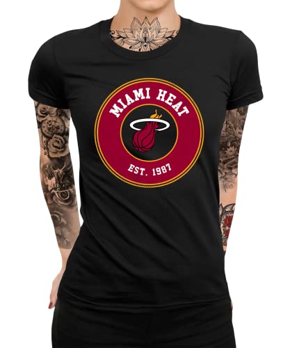 Quattro Formatee Miami Heat - Basketball NBA Team Basketballer Trikot für Fans Frauen Damen T-Shirt von Quattro Formatee