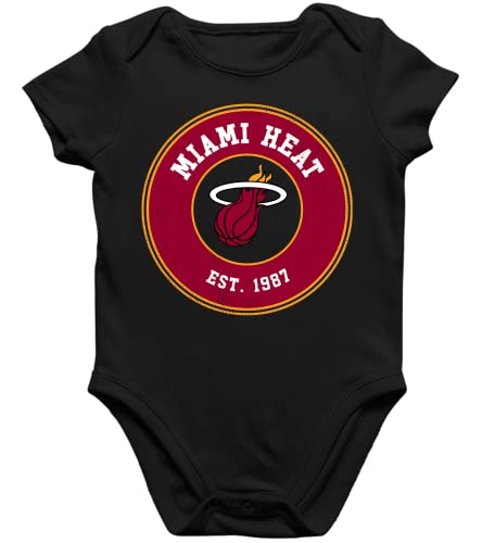 Quattro Formatee Miami Heat - Basketball NBA Team Basketballer Trikot für Fans Kurzarm Baby Body Einzelteiler Strampler von Quattro Formatee