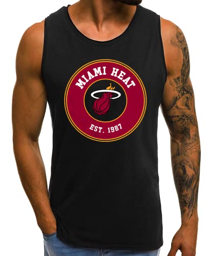 Quattro Formatee Miami Heat - Basketball NBA Team Basketballer Trikot für Fans| Männer Tank Top | Schwarz | S von Quattro Formatee