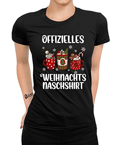 Quattro Formatee Offizielles Weihnachts Naschshirt Schlafshirt - Weihnachten X-Mas Weihnachtsoutfit Familien Set Weihnachtsshirt Frauen Damen T-Shirt von Quattro Formatee