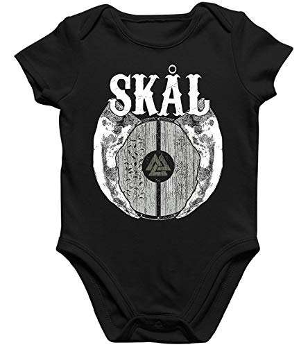 Quattro Formatee Skal Wikinger Viking Valhalla Odin Thor Nordmann Wolf Nordische Mythologie Skal Norse Kurzarm Baby Body Einzelteiler Strampler von Quattro Formatee