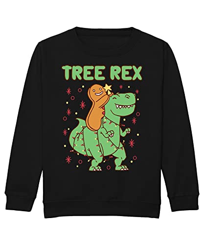 Quattro Formatee Tree Rex Dinosaurier - Weihnachten X-Mas Weihnachtsoutfit Familien Set Weihnachtspullover Kinder Pullover Sweatshirt von Quattro Formatee