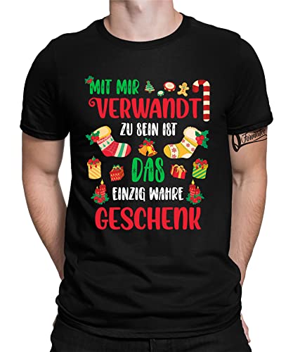 Quattro Formatee Verwandt Geschenk - Weihnachten X-Mas Weihnachtsoutfit Familien Set Weihnachtsshirt Herren Männer T-Shirt von Quattro Formatee