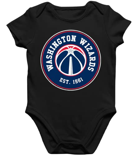 Quattro Formatee Washington Wizards - Basketball NBA Team Basketballer Trikot für Fans Kurzarm Baby Body Einzelteiler Strampler von Quattro Formatee