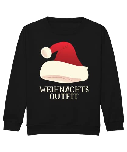 Quattro Formatee Weihnachtsoutfit - Weihnachten Merry Christmas Ugly X-Mas Santa Claus Weihnachtspulli Weihnachtspullover D Kinder Pullover Sweatshirt | Schwarz | 128 von Quattro Formatee