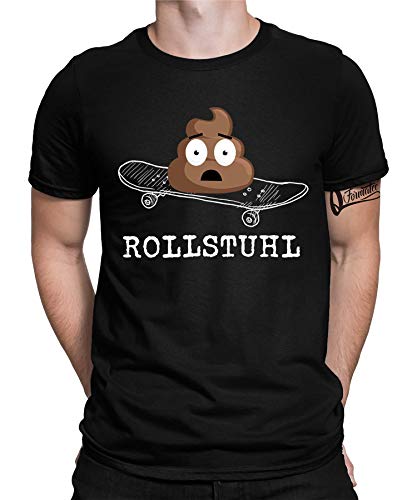 Rollstuhl Kacke Scheiße - Statement Sarkasmus Ironie Lustiges Fun-Motiv Cooler Witziger Spruch Bedrucktes Herren Männer T-Shirt von Quattro Formatee