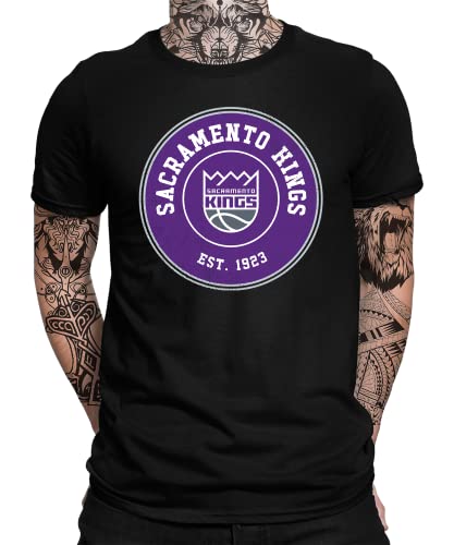 Sacramento Kings - Basketball Spieler Sport Team NBA Trikot für Fans Herren Männer T-Shirt | Schwarz | L von Quattro Formatee