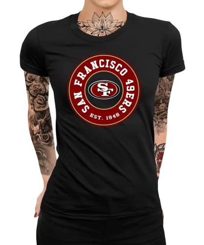 San Francisco 49ers - American Football NFL Super Bowl Frauen Damen T-Shirt | Schwarz | S von Quattro Formatee