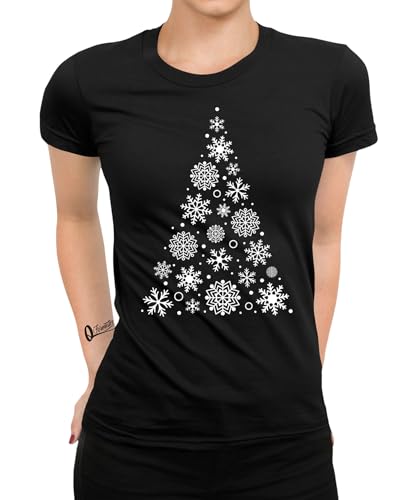 Schneeflocken Weihnachtsbaum - Weihnachten Nikolaus Frauen Damen T-Shirt von Quattro Formatee