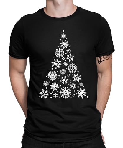 Schneeflocken Weihnachtsbaum - Weihnachten Nikolaus Herren Männer T-Shirt von Quattro Formatee