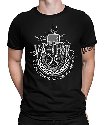 Va-Thor Wikinger Papa Valhalla - Papa Vatertag Vatertagsgeschenk Vater Herren Männer T-Shirt von Quattro Formatee