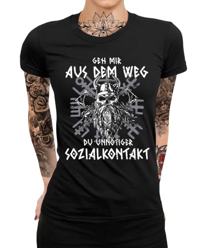 Valhalla - Wikinger Viking Berserker Norse Valknut Wodan Nordmann Wodan Odin T-Shirt | Schwarz | L von Quattro Formatee