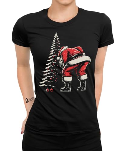 Weihnachtsbaum Weihnachtsmann - Weihnachten X-Mas Frauen Damen T-Shirt von Quattro Formatee
