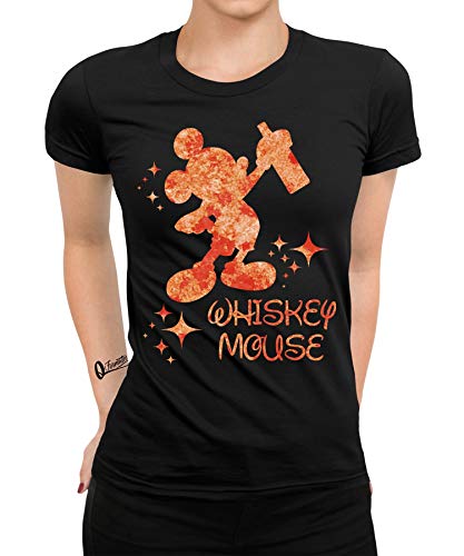 Whiskey Mouse - Karneval Fasching Märchen-Prinzessin Alkohol Party Festival Frauen Damen T-Shirt | Schwarz | XL von Quattro Formatee