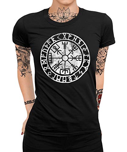 Wikinger Viking Valhalla Odin Thor Nordmann Wolf Nordische Mythologie Skal Norse Frauen Damen T-Shirt von Quattro Formatee