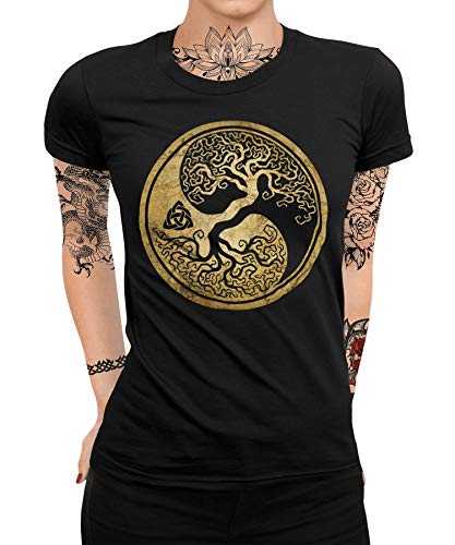 Wikinger Viking Valhalla Odin Thor Nordmann Wolf Nordische Mythologie Skal Norse Frauen Damen T-Shirt von Quattro Formatee