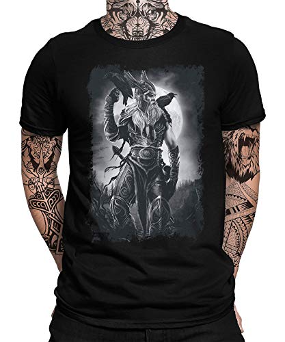 Wikinger Viking Valhalla Odin Thor Nordmann Wolf Nordische Mythologie Skal Norse Herren Männer T-Shirt von Quattro Formatee