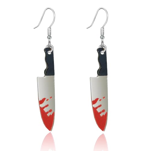 Halloween Ohrringe Damen, Halloween Blutiges Messer Ohrringe, Ohrring Tropfen Baumeln, Hallowen Earrings, für Karneval, Mottoparty Halloween Ohrringe Damen, Halloween Blutiges Messer Ohrringe, Ohrring Tropfen Baumeln, Hallowen Earrings, für Karneval, Mottoparty von Quaverro