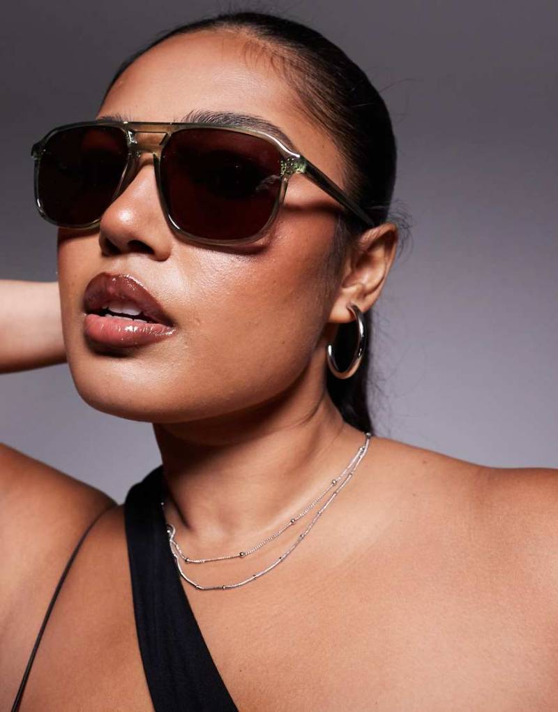 Quay - On the Fly - Retro-Pilotensonnenbrille in Grün Quay - On the Fly - Retro-Pilotensonnenbrille in Grün von Quay Australia