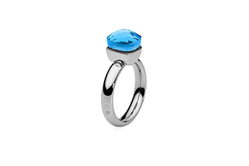 Qudo Firenze Edelstahl Ring mit Farbstein capri (blau) (54 (17)) von Qudo