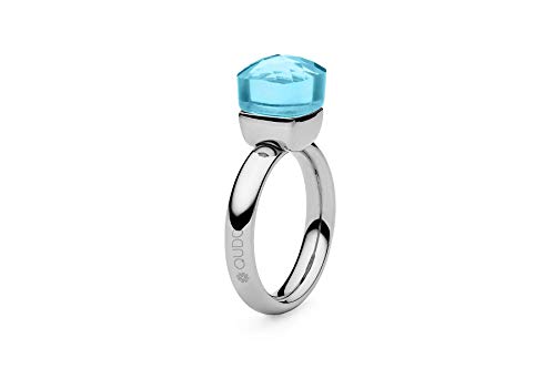 Qudo Firenze Edelstahl Ring mit aqua Stein (hellblau) (56 (17.8)) von Qudo