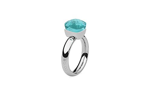 Qudo Firenze Edelstahl Ring mit blue apatite Stein (dunkel türkis) (50 (15)) von Qudo