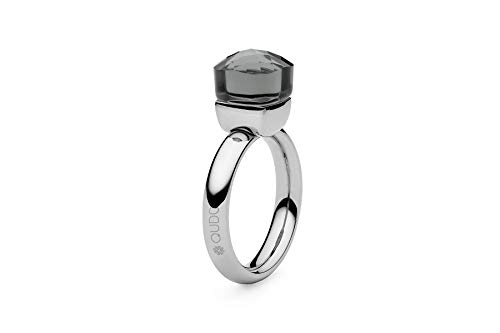 Qudo Firenze Edelstahl Ring mit smoke Stein (54 (17.2)) von Qudo