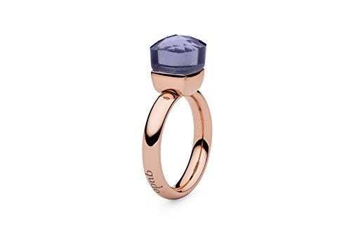 Qudo Firenze Edelstahl rose farbenem Ring mit tanzanite Stein (violett) (54 (17.2)) von Qudo