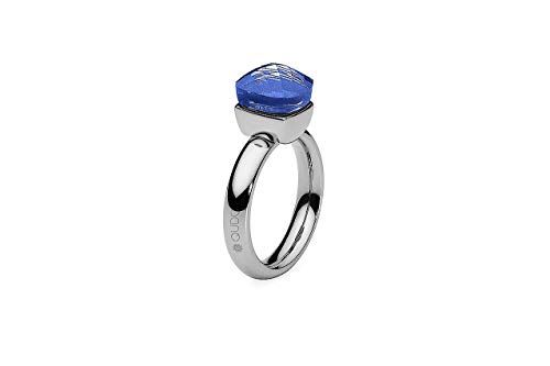 Qudo Firenze Edelstahl silber farbenem Ring mit"blue" Stein (blau) (54 (17.2)) von Qudo