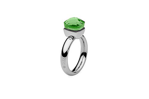 Qudo Firenze Edelstahl silber farbenem Ring mit "peridot" Stein (grün) (52 (16.6)) von Qudo