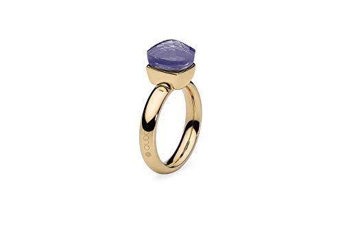 Qudo"Firenze" Edelstahlring Gold - Damenring Gr. 52-60 mit farbigen Steinchen - Damengeschenk (Purple, 52 (16.6)) von Qudo