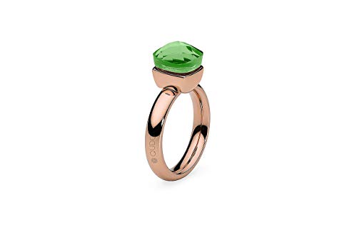 Qudo Firenze "peridot" rosegoldener Ring mit grünem Stein (54 (17.2)) von Qudo