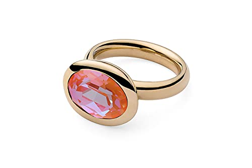Qudo Tivola"orange glow delite" Edelstahlring Ring gold PVD beschichtet (54 (17.2)) von Qudo
