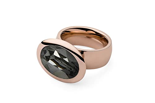 Qudo rosegold Ring TIVOLA big silver night (54 (17)) von Qudo