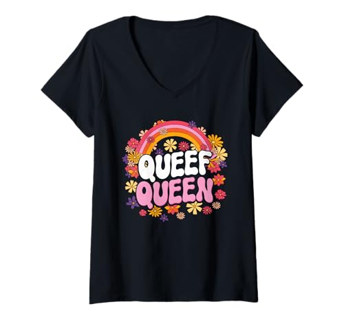 Damen Queef Queen Funny Adult Humor T-Shirt mit V-Ausschnitt Damen Queef Queen Funny Adult Humor T-Shirt mit V-Ausschnitt von Queef Queen Funny Adult Humor