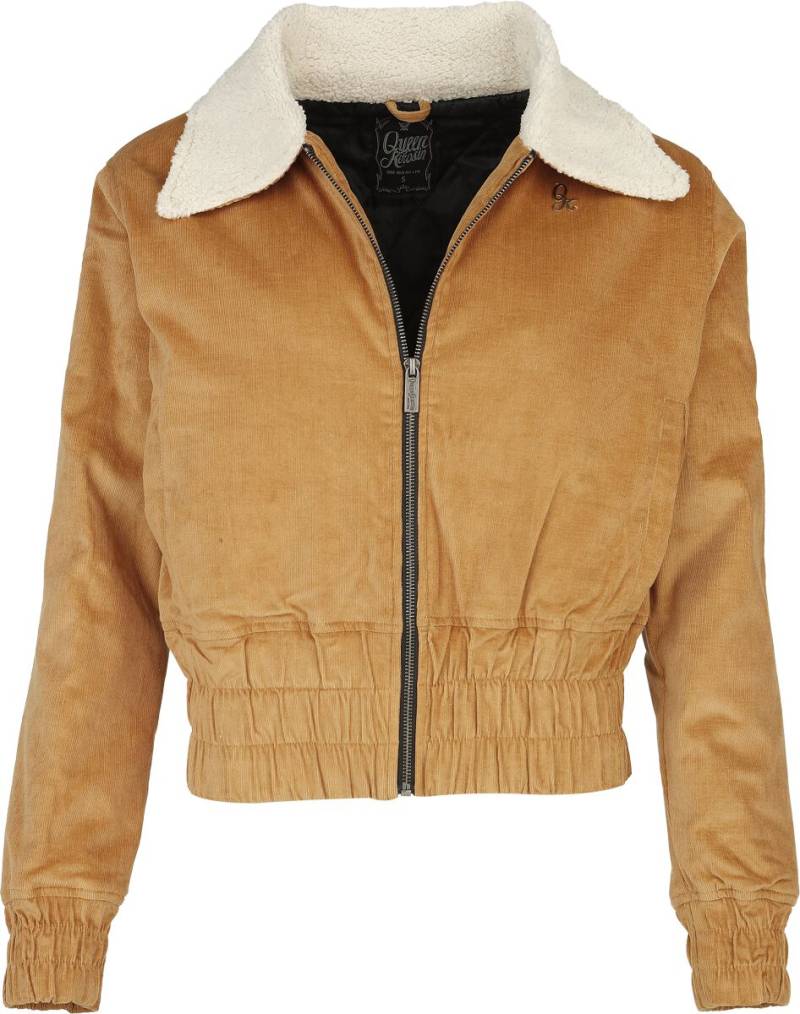 Queen Kerosin Cropped Corduroy Jacket Übergangsjacke braun in XL von Queen Kerosin