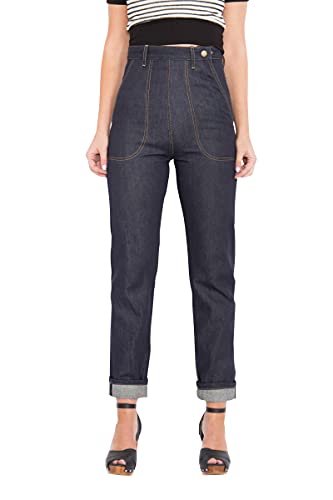 Queen Kerosin Damen Authentic Selvedge Jeans Red Selvedge Straight Jeans Straight Fit Red Selvedge von Queen Kerosin