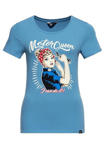 Queen Kerosin Damen Basic T-Shirt Slim Fit Retro Frontprint Motor Queen I Can Do It Queen Kerosin Damen Basic T-Shirt Slim Fit Retro Frontprint Motor Queen I Can Do It von Queen Kerosin