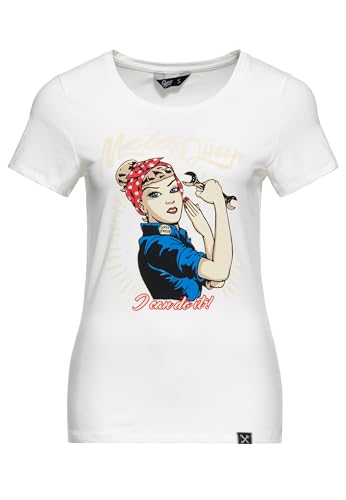 Queen Kerosin Damen Basic T-Shirt Slim Fit Retro Frontprint Motor Queen I Can Do It Queen Kerosin Damen Basic T-Shirt Slim Fit Retro Frontprint Motor Queen I Can Do It von Queen Kerosin