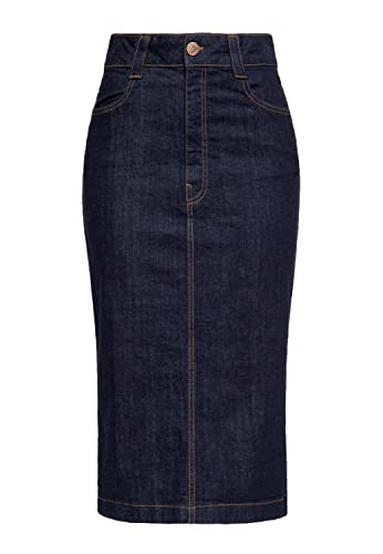 Queen Kerosin Damen Bleistiftrock | Pencil Skirt | Denim Rock | Workwear | 50´S | Jeansrock Cinch Back von Queen Kerosin