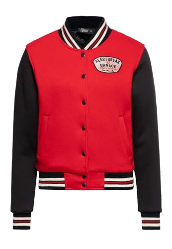 Queen Kerosin Damen College Jacke Sweatjacke 50s Vintage Retro Workwear Pin-up Rockabella Los Angeles Heartbreak Garage von Queen Kerosin