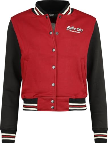 Queen Kerosin Damen College Jacke | Sweatjacke | Baseball Jacke | Regular Fit | Built It Up | Rockabella | 50S | Rockabilly | Vintage Built It Up! von Queen Kerosin