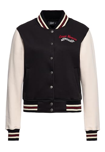 Queen Kerosin Damen College Jacke Sweatjacke Baseball Jacke Regular Fit We Can Do It Woman Rockabella 50S Rockabilly Vintage Rock'n' Roll Retro STYL We Can Do It von Queen Kerosin