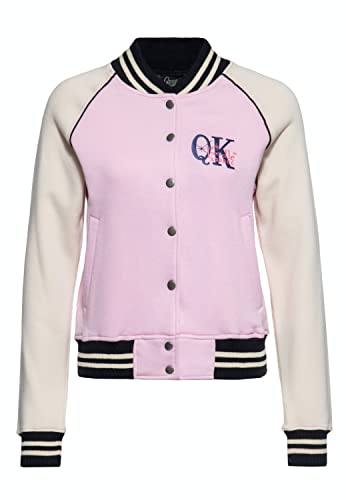 Queen Kerosin Damen College Sweatjacke Stickerei Regular Fit Retro Vintage Style Sweat Jacke Baseball Jacke Rockabella 50S Poodle Lounge von Queen Kerosin