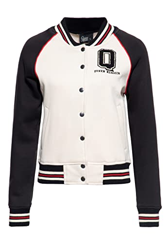 Queen Kerosin Damen College Sweatjacke Varsity Jacke Vintage Style Sweat Jacke Baseball Jacke Rockabella Q von Queen Kerosin